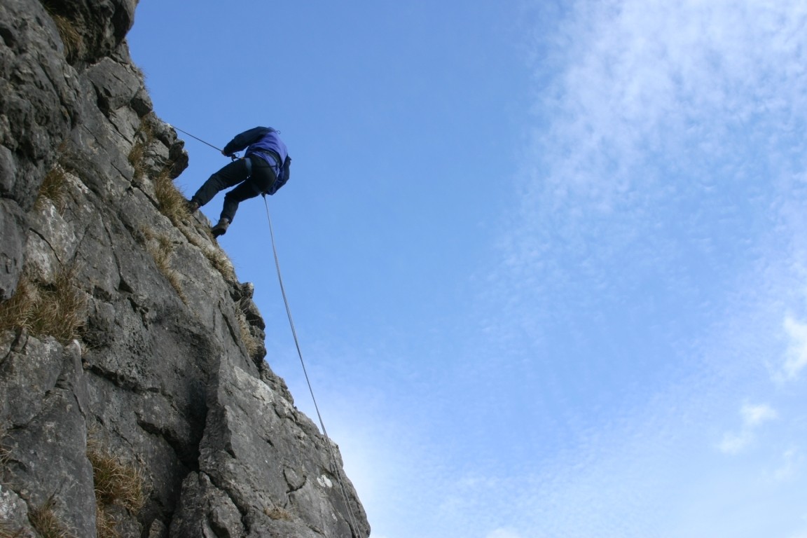 Lucy Abseiling, Attermire Scar